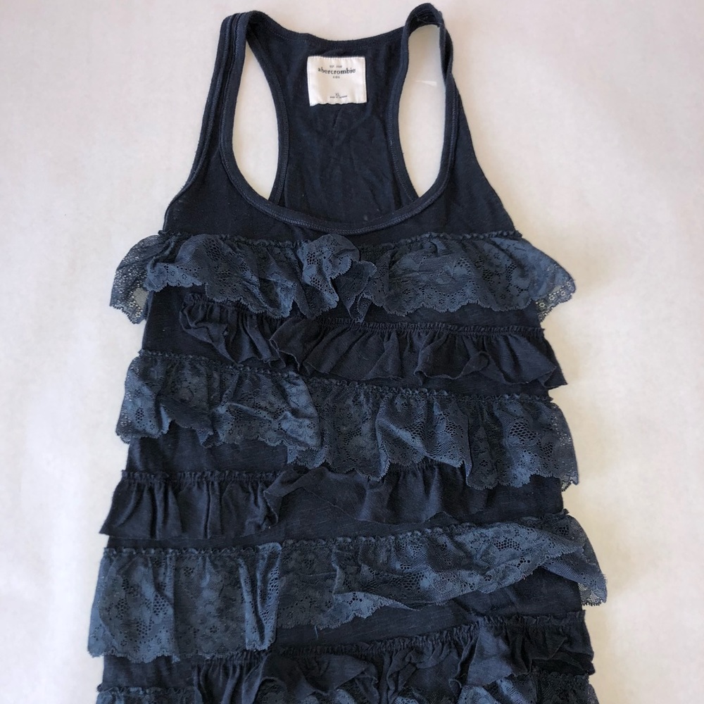 Abercrombie Kids XL Navy Ruffled Shirt